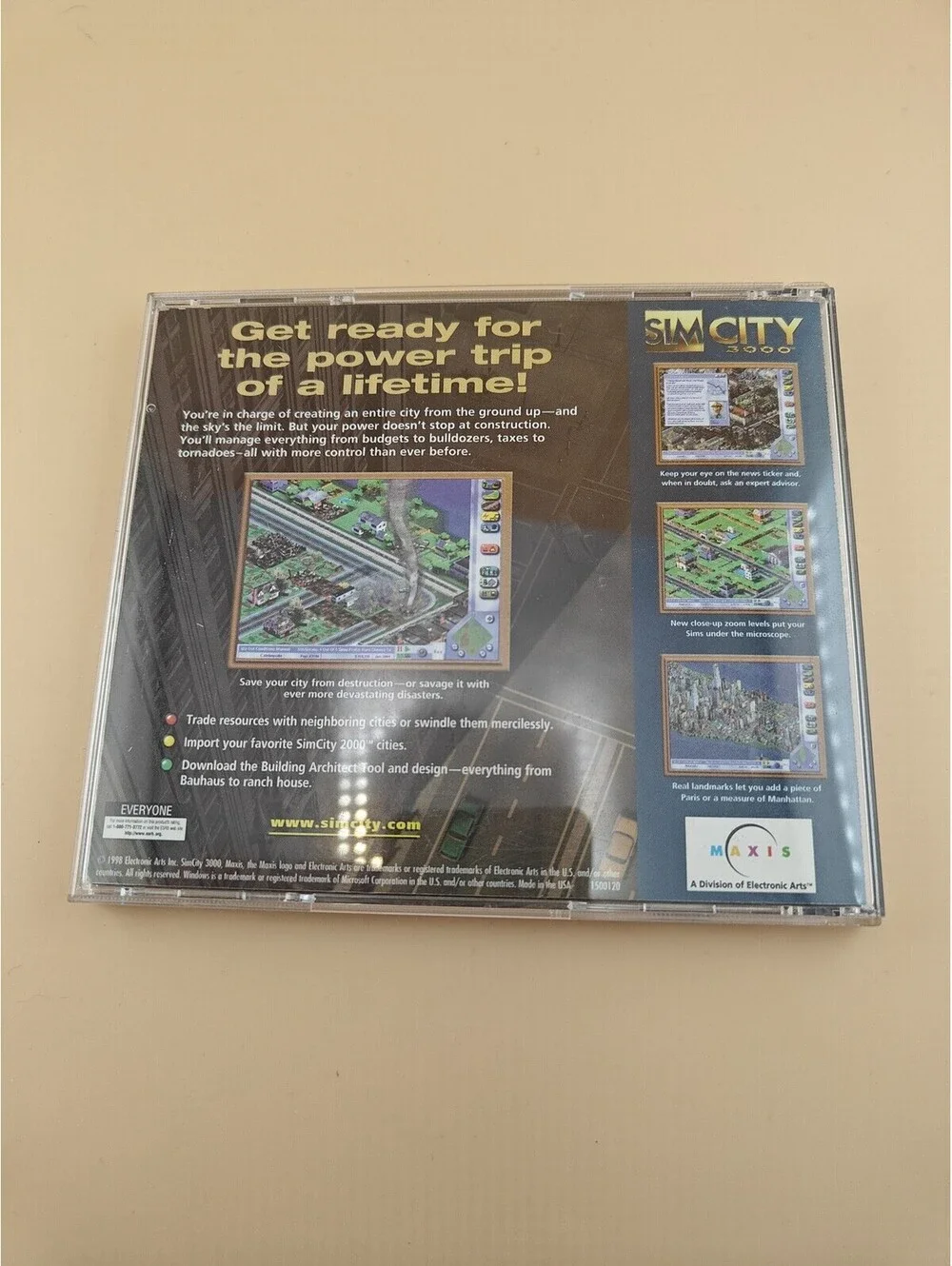 Vintage SimCity 3000 PC Windows CD-ROM Maxis 1998 Tested
